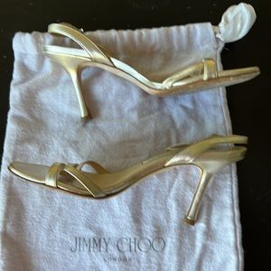 Jimmy Choo Metallic Gold Slingback Pumps